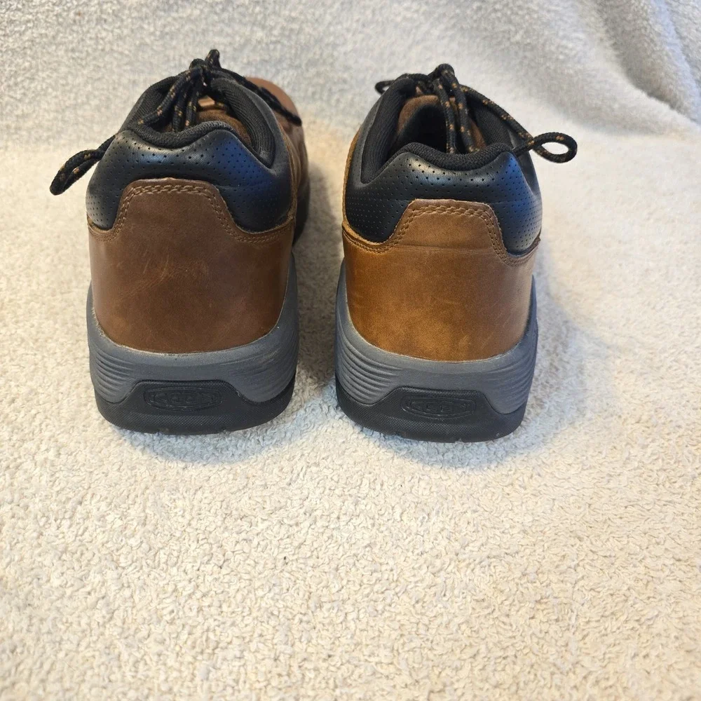 KEEN Chicago Oxford Work Utility Carbon Toe Safety Shoes Brown Leather Sz 14D